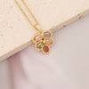 Wholesale Jewelry Copper Micropaved Zircon Rainbow Heart Clavicle Chain With Fashion Leaf Pendant Electroplated