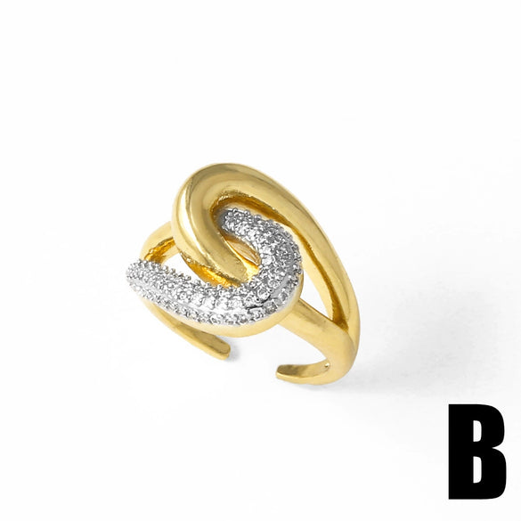 Wholesale Jewelry Copper Minimalist Flower Open Ring With Electroplating For Women