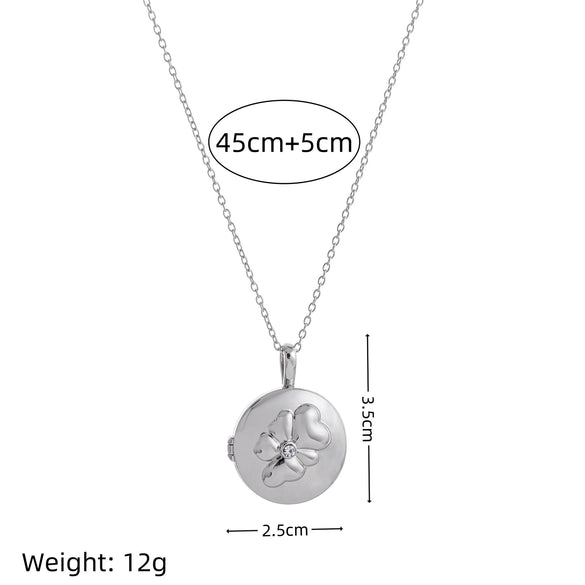 Wholesale Jewelry Copper Minimalist Geometric Heart Shape Electroplating Pendant Necklace With Twist Chain