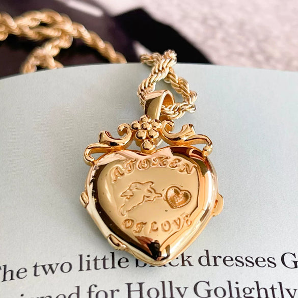 Wholesale Jewelry Copper Minimalist Geometric Heart Shape Electroplating Pendant Necklace With Twist Chain