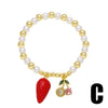 Wholesale Jewelry Copper Minimalist Heart Shape Pendant Pearl Bracelet With Electroplating