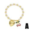 Wholesale Jewelry Copper Minimalist Heart Shape Pendant Pearl Bracelet With Electroplating