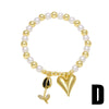 Wholesale Jewelry Copper Minimalist Heart Shape Pendant Pearl Bracelet With Electroplating