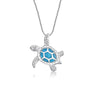 Wholesale Jewelry Copper Mixed Gemstone Inlay Geometric Turtle Cute Style Electroplating Necklace Pendant
