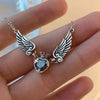 Wholesale Jewelry Copper Mixed Gemstone Inlay Heart Shape Geometric Zirconia Pendant Necklace For Women