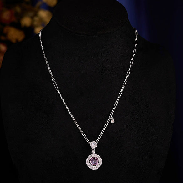 Wholesale Jewelry Copper Mixed Gemstone Setting Zircon Inlay Geometric Square Women's Highgrade Fourpiece Set