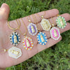 Wholesale Jewelry Copper Multicolor Lady Pendant With Micro Inlaid Zircon And Dripping Oil Design