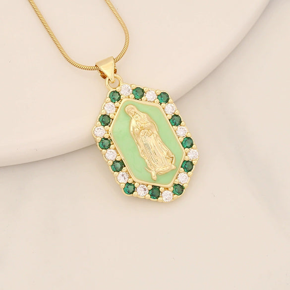Wholesale Jewelry Copper Multicolor Lady Pendant With Micro Inlaid Zircon And Dripping Oil Design