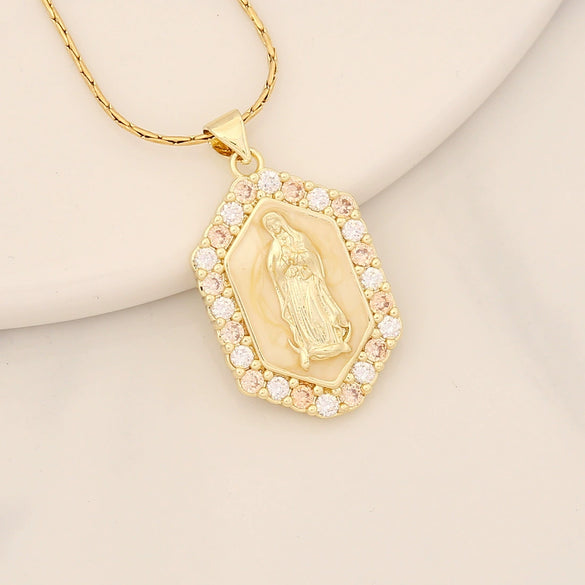 Wholesale Jewelry Copper Multicolor Lady Pendant With Micro Inlaid Zircon And Dripping Oil Design
