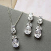 Wholesale Jewelry Copper Natural Plants And Flowers Inlay O Chain Women's Horse Eye Water Drops Necklace Earrings Set