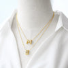 Wholesale Jewelry Copper Necklace With Letters Numbers Text Pattern Electroplated