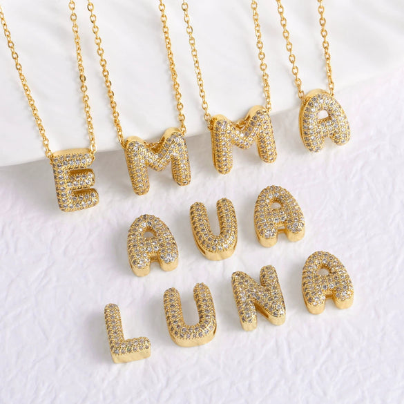 Wholesale Jewelry Copper Necklace With Letters Numbers Text Pattern Electroplated