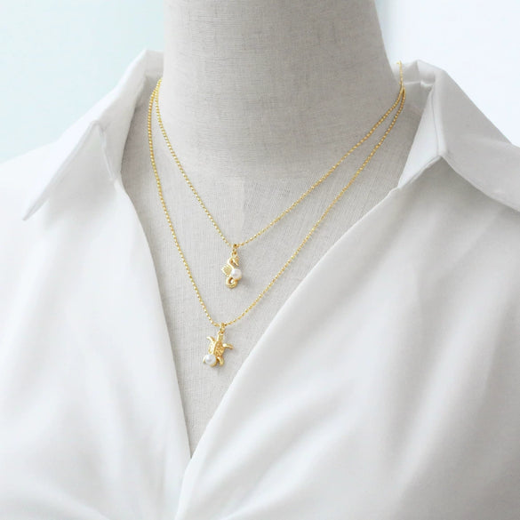 Wholesale Jewelry Copper Ocean Style Animal Zodiac Pendant Necklace With Electroplating