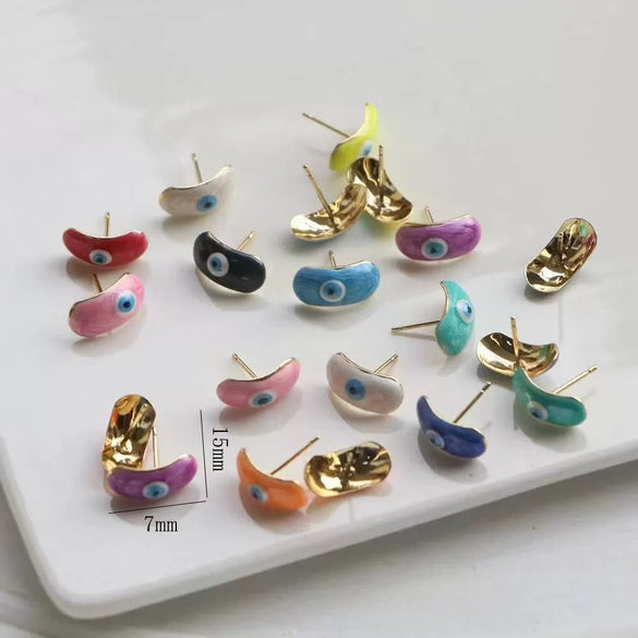 Wholesale Jewelry Copper Oil Dropping Geometric Earrings For Women Electroplating Style