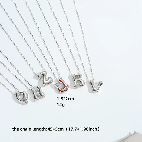 Wholesale Jewelry Copper Oshaped Chain Pendant Necklace With English Letters Pattern And Electroplating Process