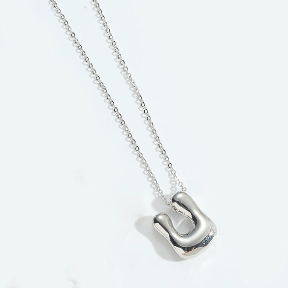 Wholesale Jewelry Copper Oshaped Chain Pendant Necklace With English Letters Pattern And Electroplating Process