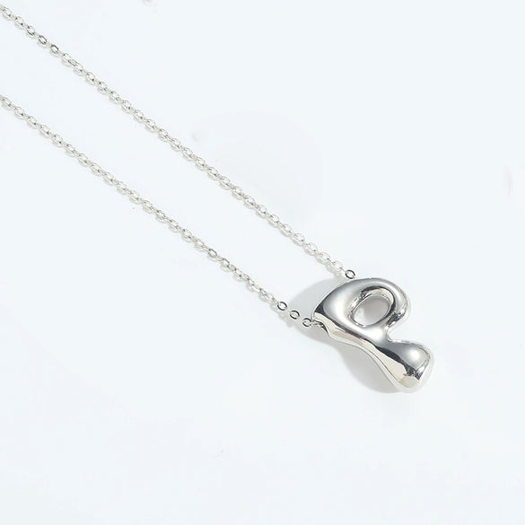 Wholesale Jewelry Copper Oshaped Chain Pendant Necklace With English Letters Pattern And Electroplating Process
