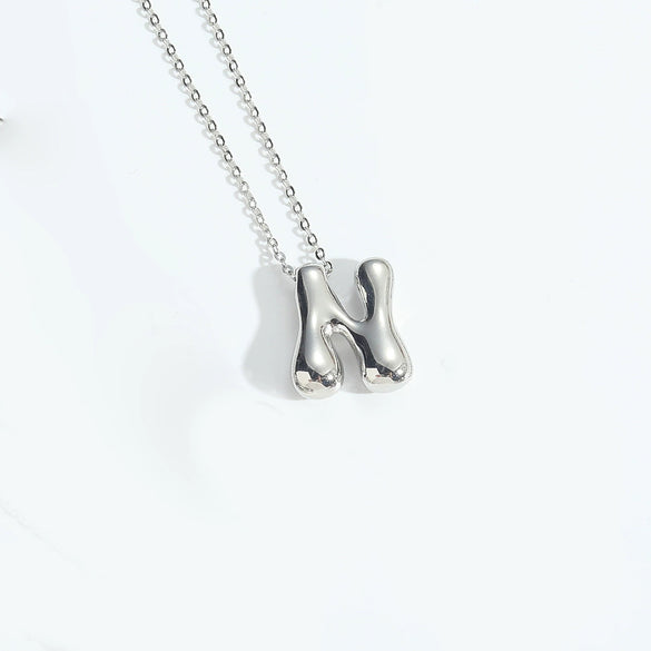 Wholesale Jewelry Copper Oshaped Chain Pendant Necklace With English Letters Pattern And Electroplating Process