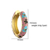 Wholesale Jewelry Copper Pastoral Style Geometric Camellia Flower Cshaped Ear Buckle Oil Dripping Earrings