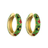 Wholesale Jewelry Copper Pastoral Style Geometric Camellia Flower Cshaped Ear Buckle Oil Dripping Earrings