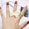 Wholesale Jewelry Copper Pearl Butterfly Heart Geometric Open Ring Electroplating Unisex Simple Animal Style