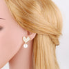 Wholesale Jewelry Copper Pearl Heart Shape Geometric Gold Plated Earrings For Women