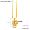 Wholesale Jewelry Copper Pendant 316L Stainless Steel Goldplated Necklace With Geometric And Letter Pattern And Rice Bead Chain