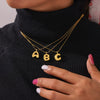 Wholesale Jewelry Copper Pendant 316L Stainless Steel Goldplated Necklace With Geometric And Letter Pattern And Rice Bead Chain
