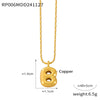 Wholesale Jewelry Copper Pendant 316L Stainless Steel Goldplated Necklace With Geometric And Letter Pattern And Rice Bead Chain