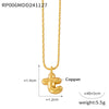 Wholesale Jewelry Copper Pendant 316L Stainless Steel Goldplated Necklace With Geometric And Letter Pattern And Rice Bead Chain