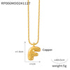 Wholesale Jewelry Copper Pendant 316L Stainless Steel Goldplated Necklace With Geometric And Letter Pattern And Rice Bead Chain