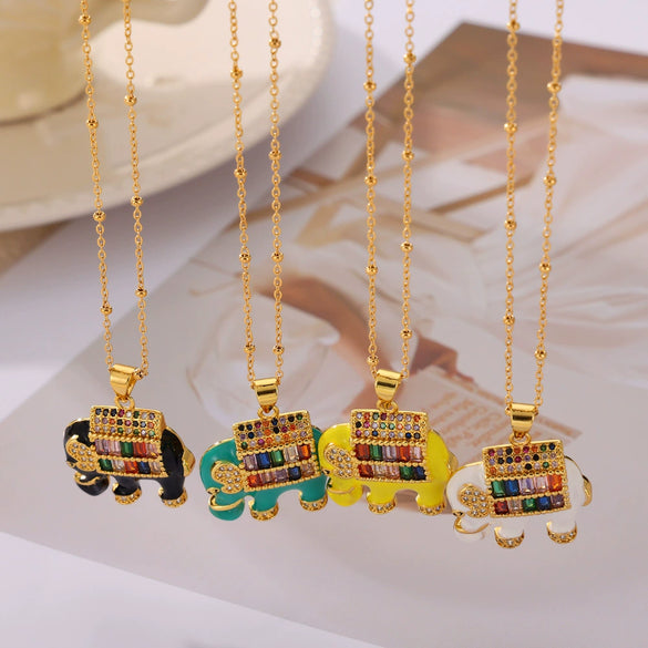 Wholesale Jewelry Copper Pendant 316L Stainless Steel Necklace With Geometric And Animal Pattern And Electroplating Treatment