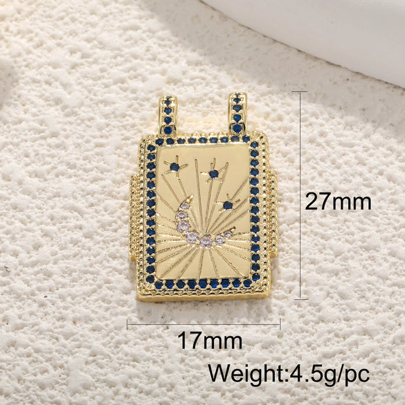 Wholesale Jewelry Copper Pendant With Rainbow Love Jade Cosmic Star And Heart Shape Zirconia Design