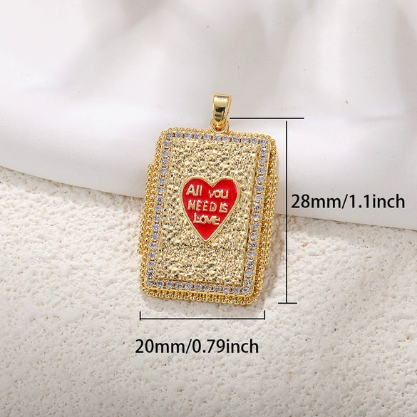 Wholesale Jewelry Copper Pendant With Rainbow Love Jade Cosmic Star And Heart Shape Zirconia Design