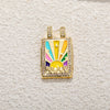 Wholesale Jewelry Copper Pendant With Rainbow Love Jade Cosmic Star And Heart Shape Zirconia Design