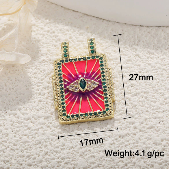 Wholesale Jewelry Copper Pendant With Rainbow Love Jade Cosmic Star And Heart Shape Zirconia Design