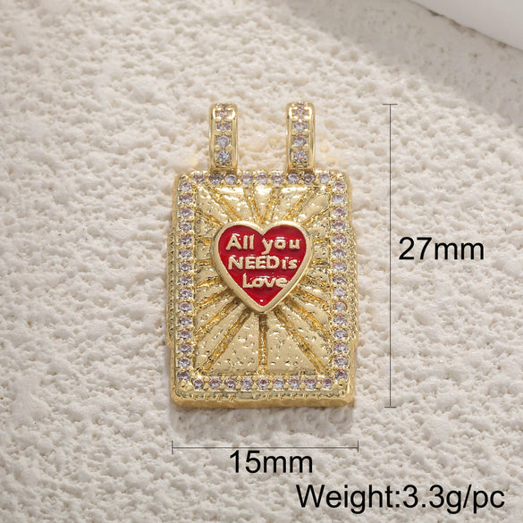 Wholesale Jewelry Copper Pendant With Rainbow Love Jade Cosmic Star And Heart Shape Zirconia Design