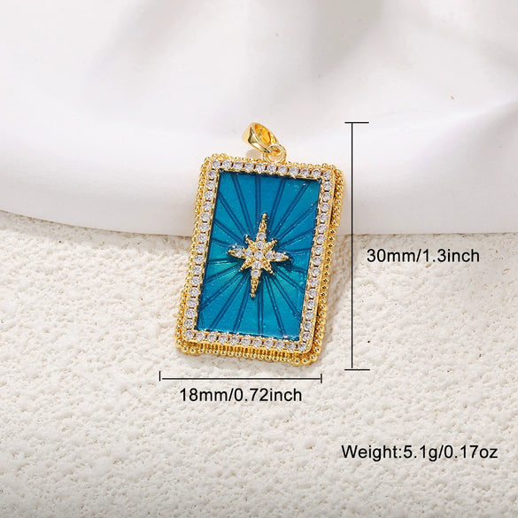 Wholesale Jewelry Copper Pendant With Rainbow Love Jade Cosmic Star And Heart Shape Zirconia Design
