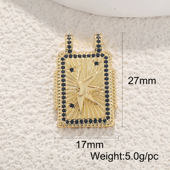 Wholesale Jewelry Copper Pendant With Rainbow Love Jade Cosmic Star And Heart Shape Zirconia Design