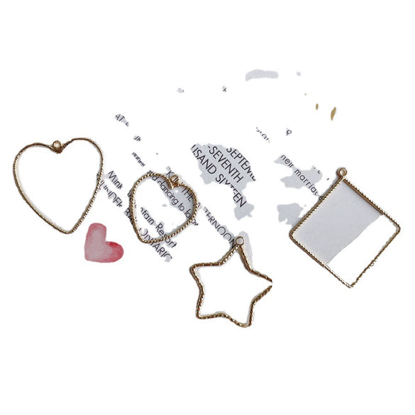 Wholesale Jewelry Copper Pendant With Simple Geometric Shapes Round Square Real Gold Plating Accessories