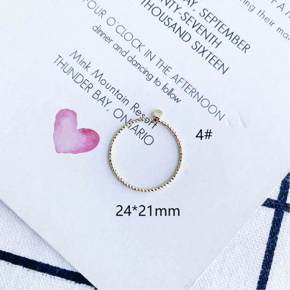 Wholesale Jewelry Copper Pendant With Simple Geometric Shapes Round Square Real Gold Plating Accessories