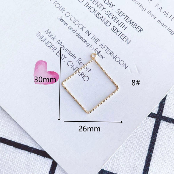 Wholesale Jewelry Copper Pendant With Simple Geometric Shapes Round Square Real Gold Plating Accessories