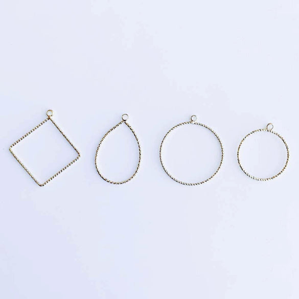 Wholesale Jewelry Copper Pendant With Simple Geometric Shapes Round Square Real Gold Plating Accessories