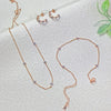 Wholesale Jewelry Copper Plants And Flowers Style Electroplated Anklet Necklace Earrings Women's Set
