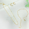 Wholesale Jewelry Copper Plants And Flowers Style Electroplated Anklet Necklace Earrings Women's Set