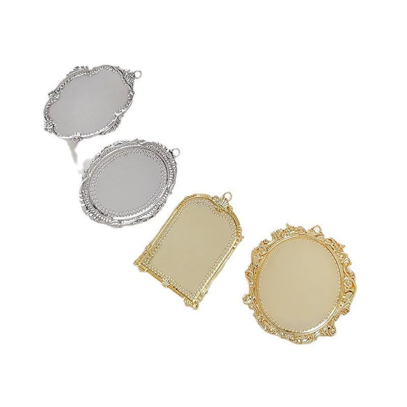 Wholesale Jewelry Copper Plated Circle Pattern Baroque Pearl Necklace Pendant Accessories