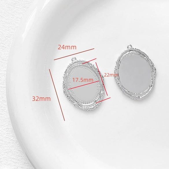 Wholesale Jewelry Copper Plated Circle Pattern Baroque Pearl Necklace Pendant Accessories