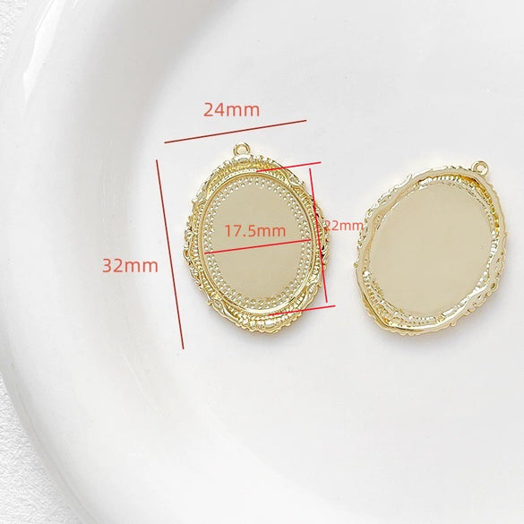 Wholesale Jewelry Copper Plated Circle Pattern Baroque Pearl Necklace Pendant Accessories