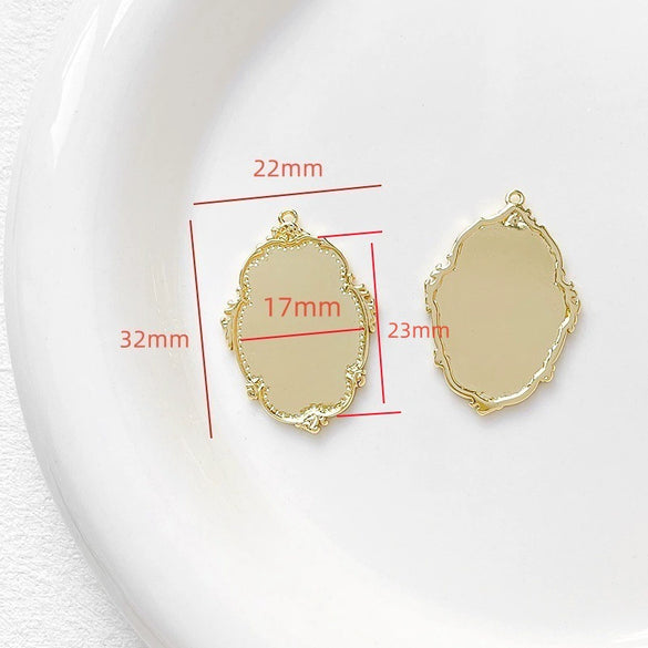 Wholesale Jewelry Copper Plated Circle Pattern Baroque Pearl Necklace Pendant Accessories