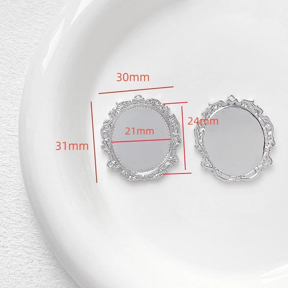 Wholesale Jewelry Copper Plated Circle Pattern Baroque Pearl Necklace Pendant Accessories